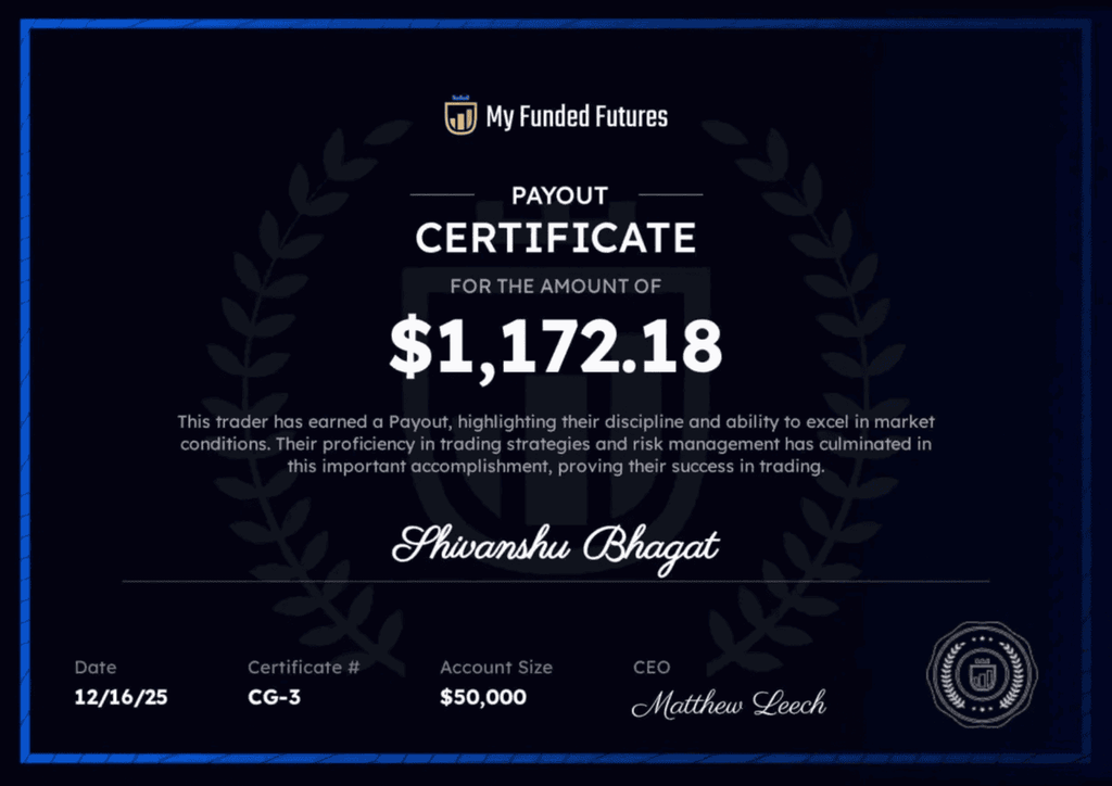 Shivanshu Bhagat - Payout Certificate Certificate