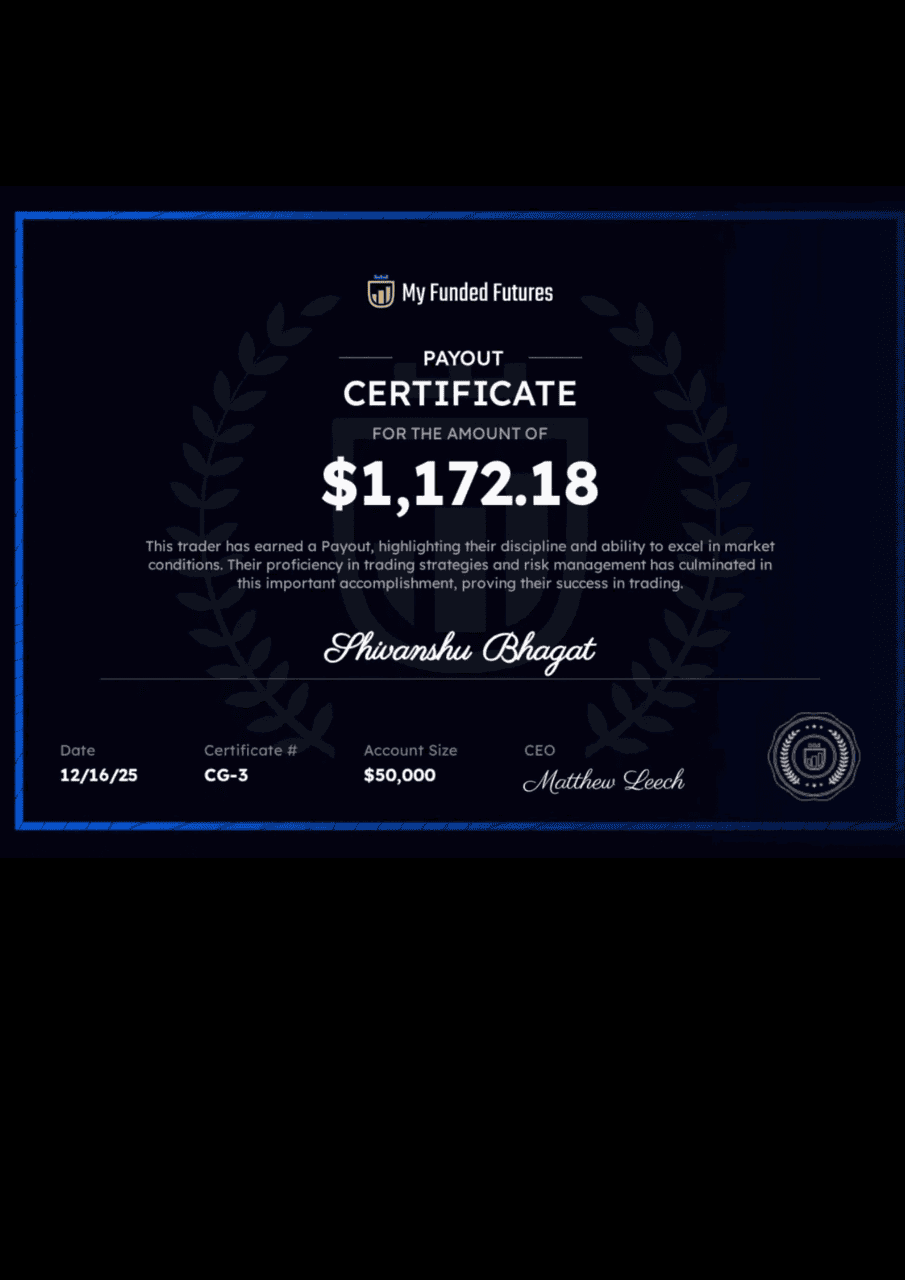 Shivanshu Bhagat - Payout Certificate Certificate