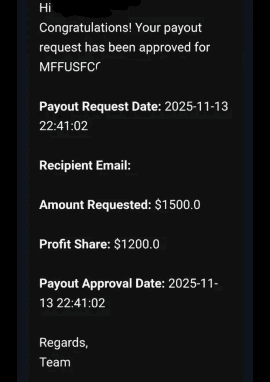 MFF Payout - $1,500